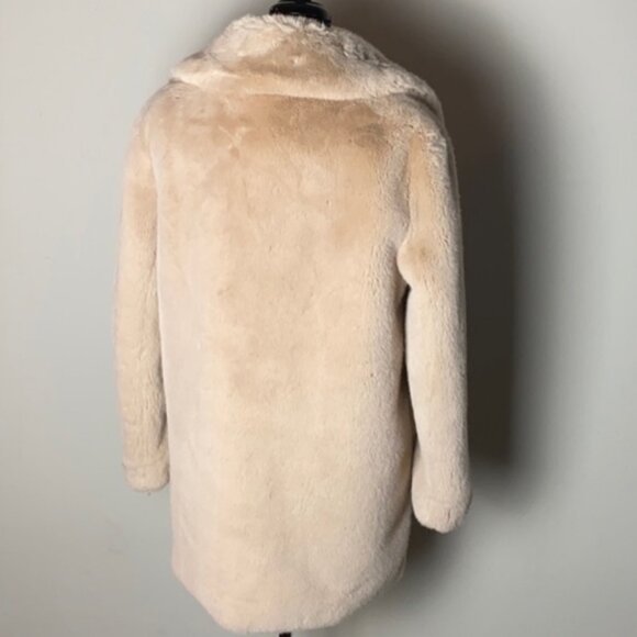 Zara Nude Blush Faux Fur Coat NWOT - Picture 5 of 6